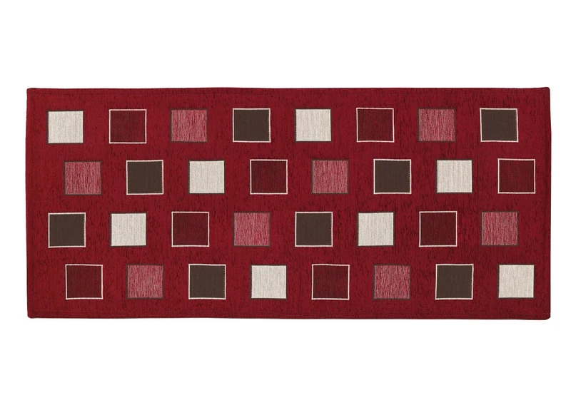 BIANCHERIAWEB Carpet Runner Runner Kitchen Non-Slip Washable Design Square Suardi