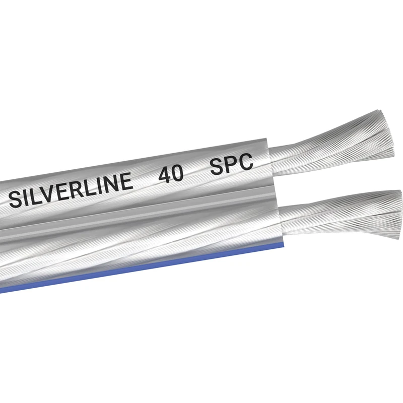 OEHLBACH Silverline SP-40 Stereo Hi-Fi Speaker Cable with SPOFC (Silver-Plated Copper) 2 x 4 mm² Mini Coil Speaker Cable 6 m