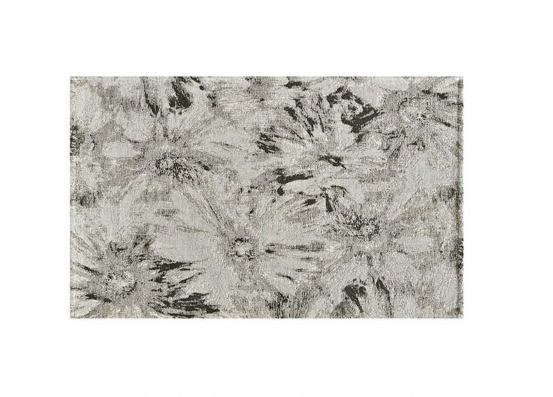 BIANCHERIAWEB Fior Di Lotus Silver Velour Area Rug 175x240cm - Image 1
