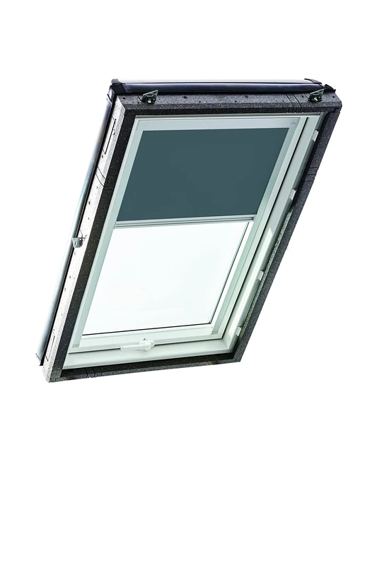 Original Roto Blackout Roller Blind ZRV Almost Complete Blackout Guide Rail Silver for Roto Roof Windows Series Designo R4/R7 and Classic 43/73 With Size 074/118 | 07/11 Dark Grey