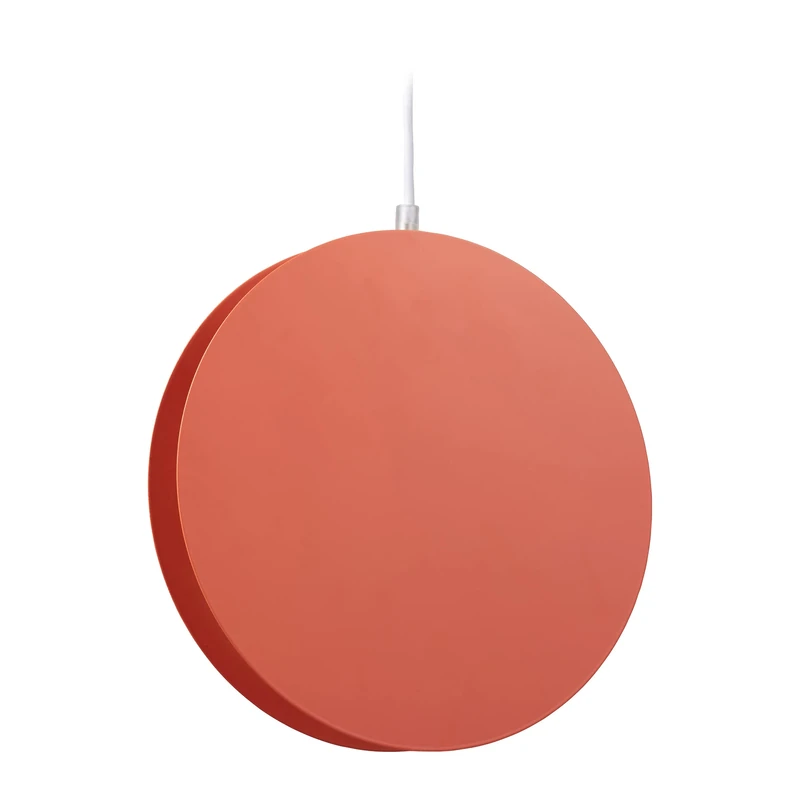 Relaxdays Pendant Lamp, Circle Hanging Light, Living Room, Bedroom, Hallway, Ø 28 cm, E27 Socket, Metal, Orange