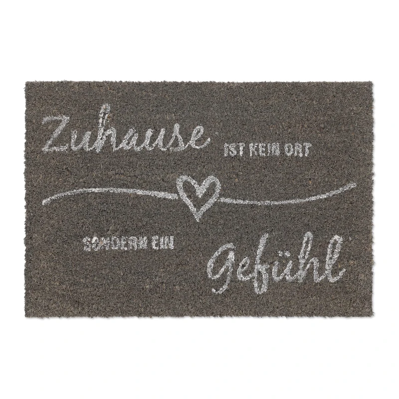 Relaxdays German Saying Doormat Coir, 40 x 60 cm, Door Mat Inside & Outside, Non-Slip Shoe Wiper, Rectangular, Natural