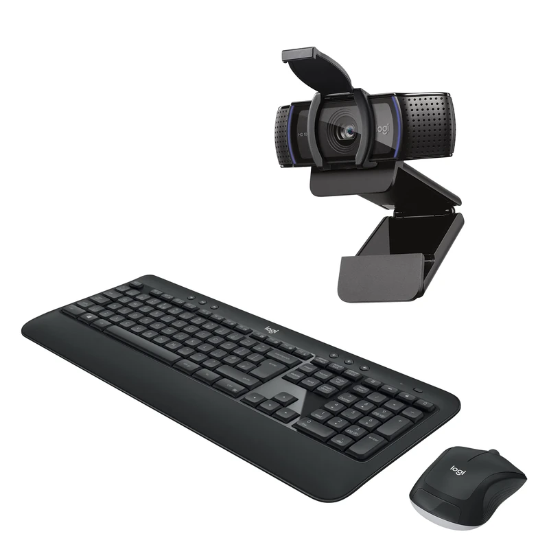 Logitech C920s and MK540 wireless keyboard and mouse, professional video calls setup,1080p HD Video Calling, auto focus webcam, PC/Mac/Laptop/Macbook