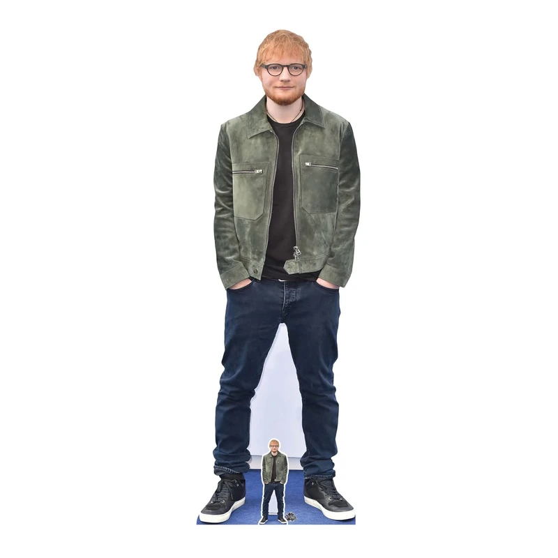 STAR CUTOUTS CS935 Ed Sheeran Green Jacket Lifesize Cutout with 1 x Free Mini Cardboard Cut Out, Multicolor, Life Size