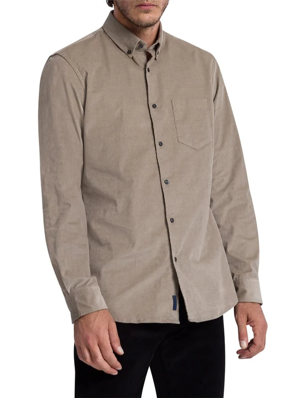 Pierre Cardin Men's Shirt, Timber Wolf, XXXX-Large