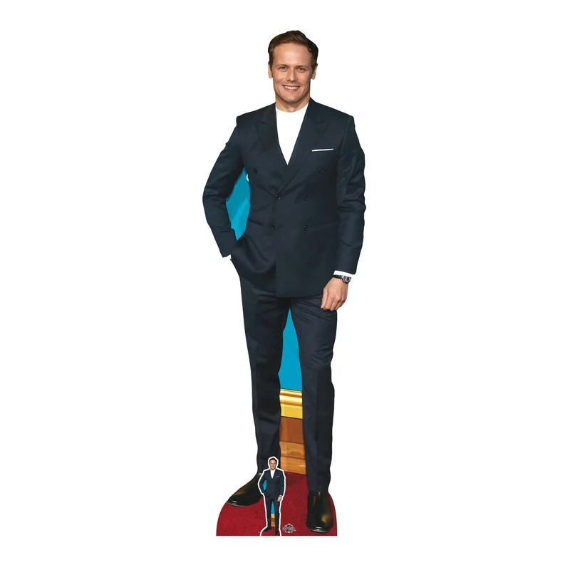 STAR CUTOUTS CS938 Sam Heughan Lifesize Cutout with 1 x Free Mini Cardboard Cut Out, Multicolor