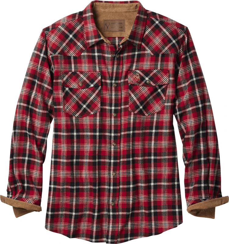 Legendary Whitetails Men's Shotgun Western Flannel Shirt Button, Bullseye Plaid, Medium