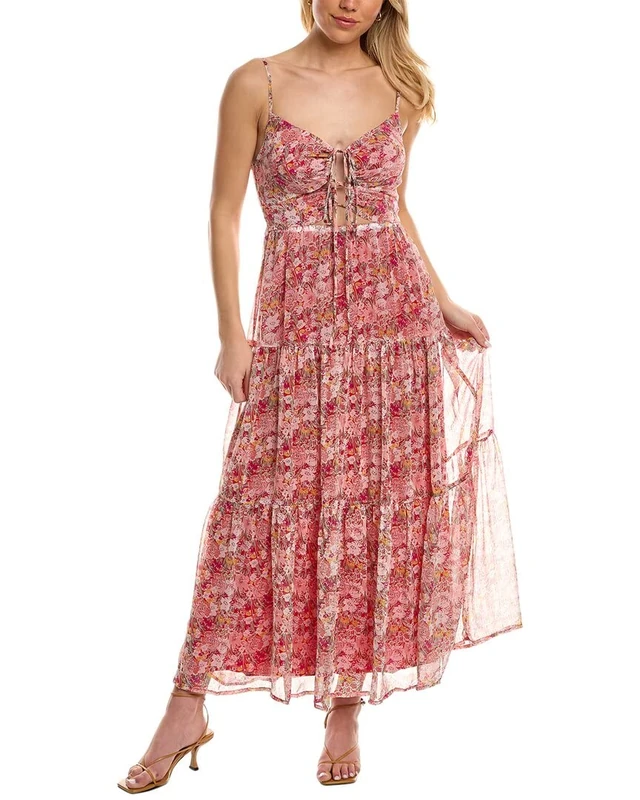 ASTR the label Women's Brandy Dress, Red Pink Multi Fl, X-Small