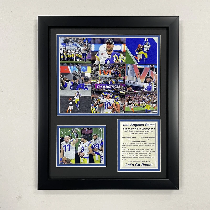 Legends Never Die, Inc. Los Angeles Rams | 2021 Champions | 12"x15" Framed Photo Collage (Mosaic)