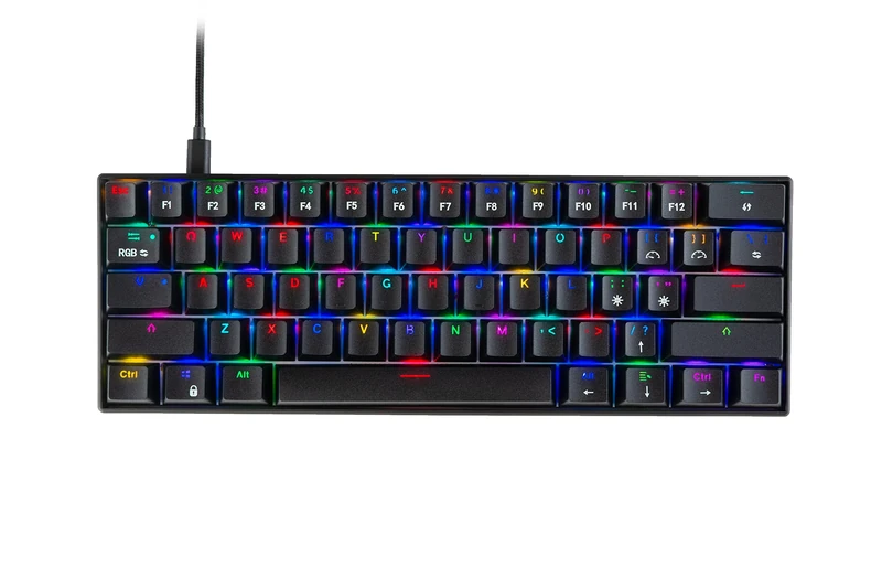 Cosmic Byte CB-GK-21 Themis 61 Key Mechanical Per Key RGB Gaming Keyboard with Outemu Blue Switches and Software (Black)