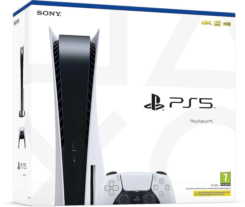 Sony PlayStation 5 Console - White (White Box - Split Bundle) - EN/FR/PT/AR (UK) (PS5)