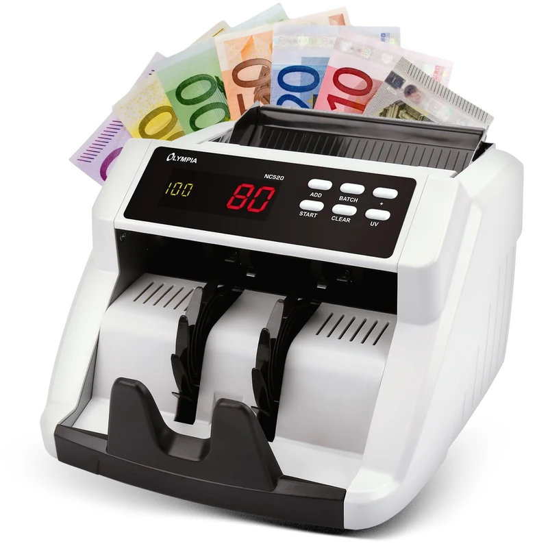Olympia NC 520plus money counter for sorted counting, checking of banknotes for UV and MG
