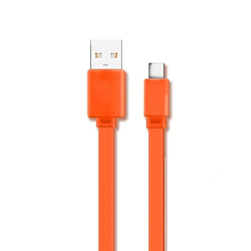 Adhiper Original cable Type-C Charge 4 Charging Cable Compatible with JBL Charge 4 Flip 5 Pulse 4 JR POP Endurance Peak JBLCHARGE4BLKAM for Wireless Bluetooth Headphone (25cm/Orange)