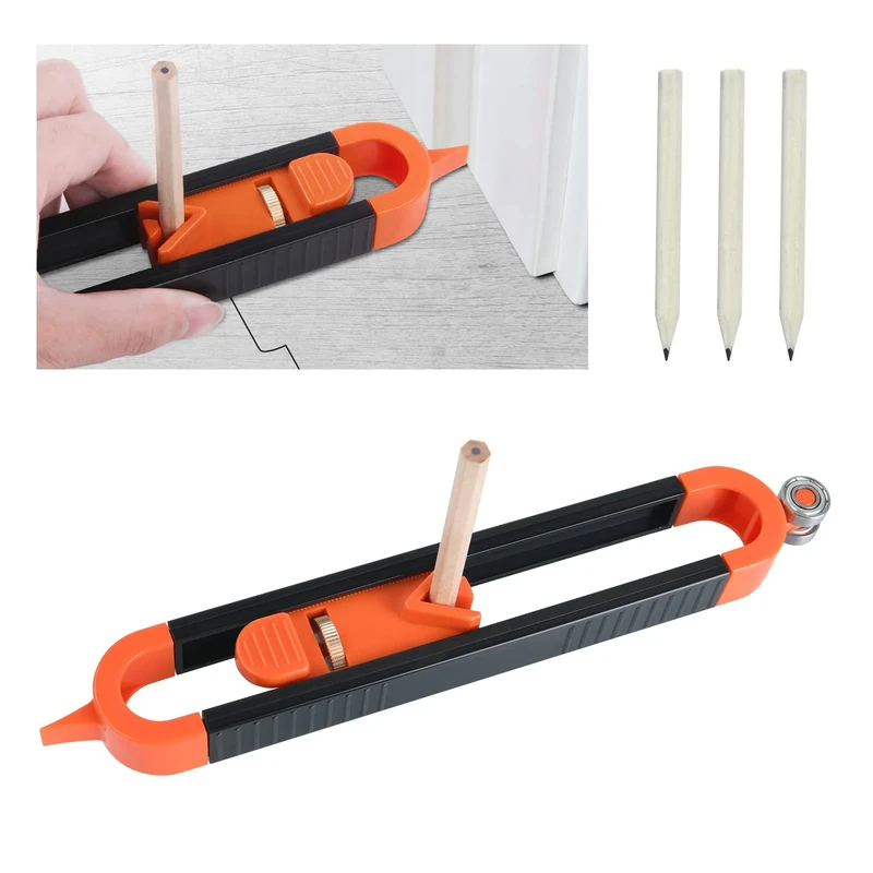 flintronic Profile Scribing Ruler Contour Gaug with Lock, Precisely Copy Irregular Shapes Scribe Tool, Woodworking Edge Corner Measuring Duplicator, Profile Marking Tool for Floor, Carpet, Tile Laying - Image 1