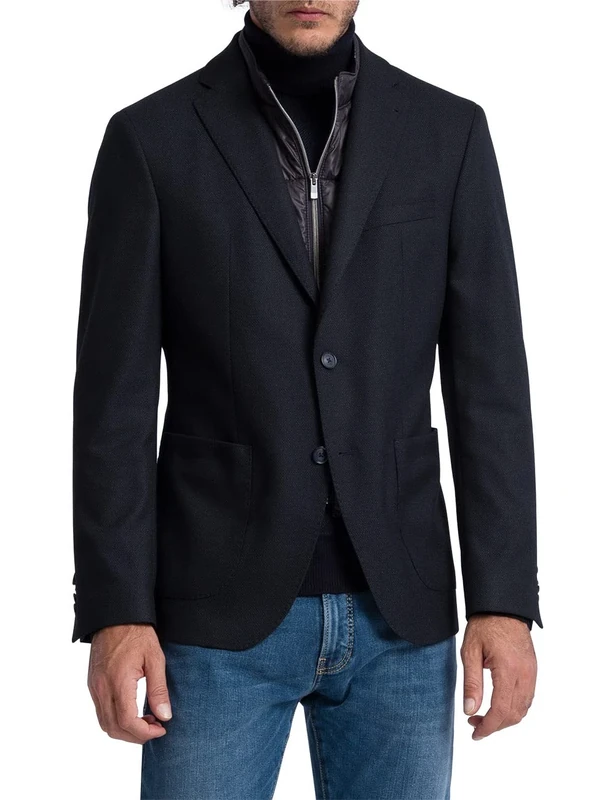 Pierre Cardin Men's Michelvest Blazer, Black (Black Iris), 38S