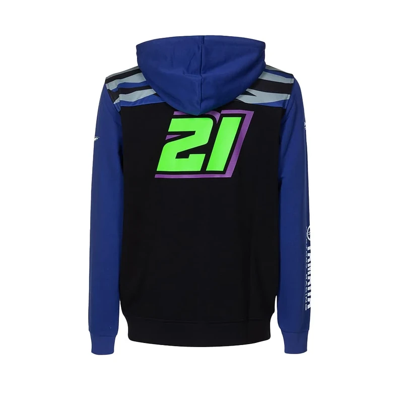 VR 46 Men's Yamaha Dual Franco Mordelli Hooded Sweatshirt, Black, XL