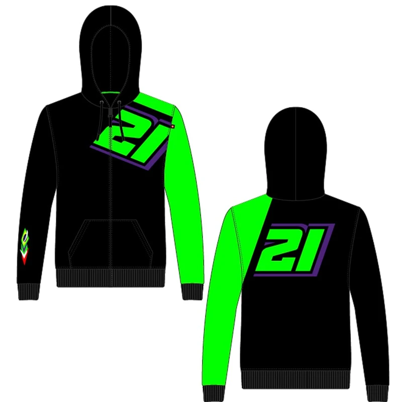 VR46 Men's Franco Mordelli Hooded Sweatshirt, Black, M