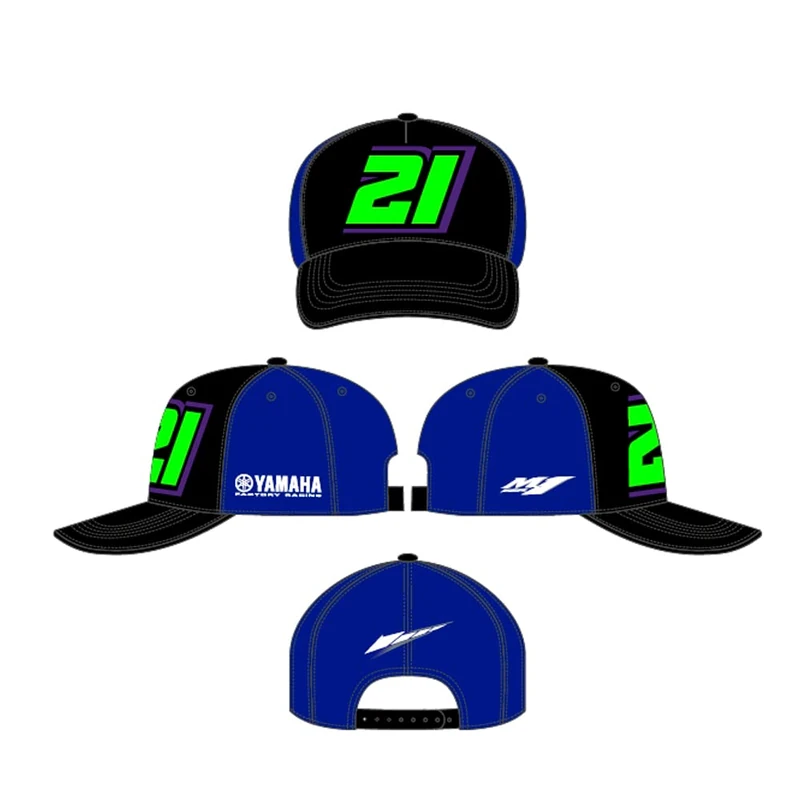VR 46 Men's Yamaha Dual Franco Mordelli Hat with Visor, Black, One Size