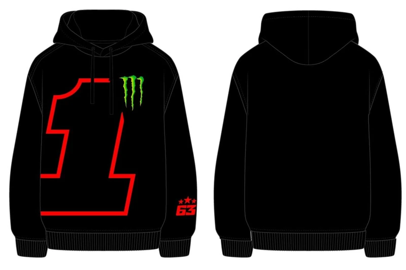 63 Dual Monster Bagnaia Fleece,Man,Black,L