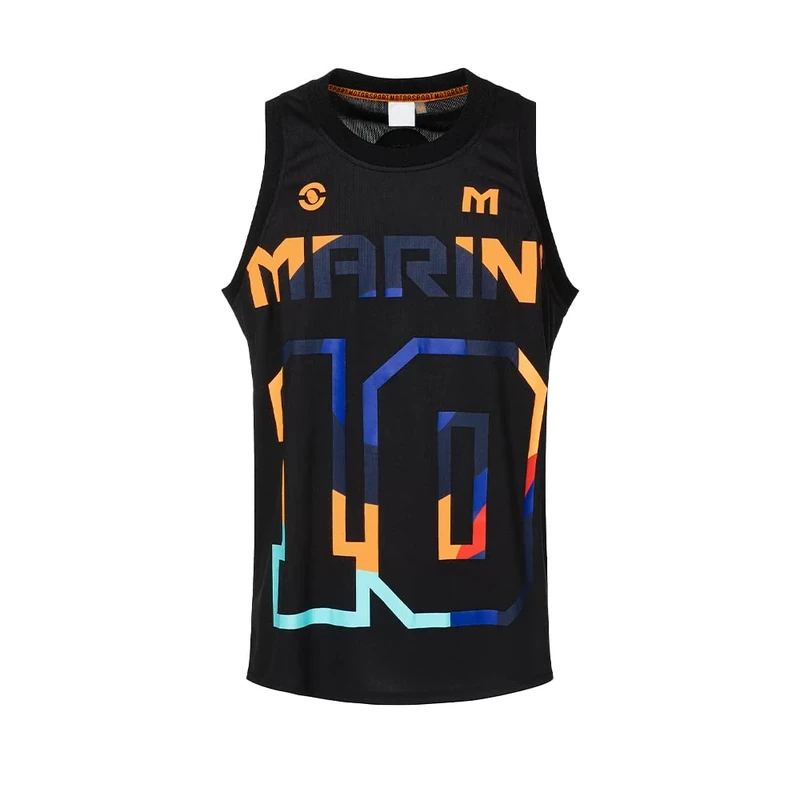 VR 46 Men's 10 Marines Tank top, Black, XL