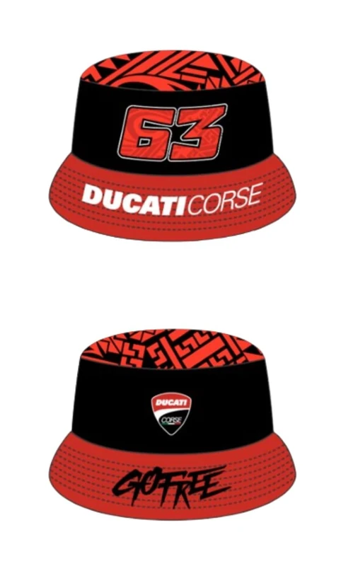 63 Bagnaia Fisherman Hat - Ducati Dual Line, Men, L/XL, Black