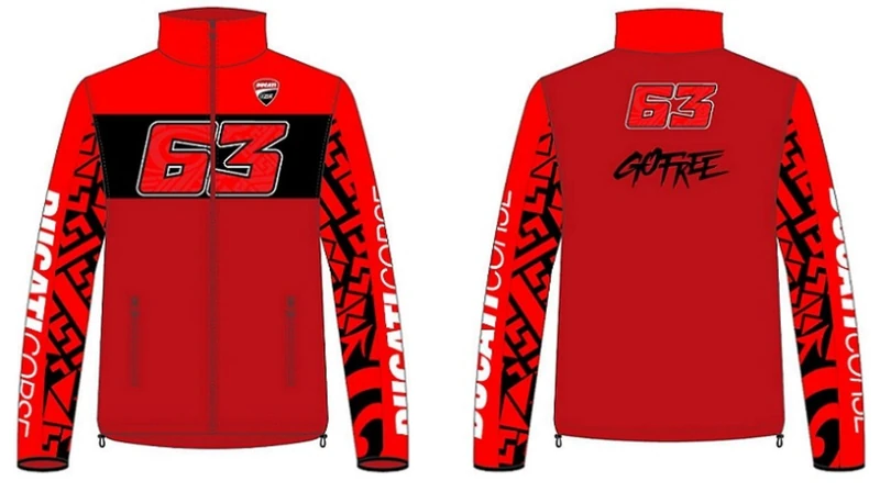 63 Bagnaia Jacket - Ducati Dual Line, Men, S, Red