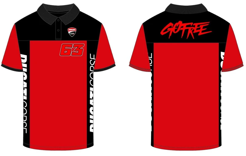 63 Polo Bagnaia - Ducati Dual Line, Men, L, Black