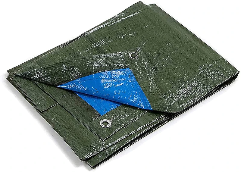 kippen Two-Tone Eyelet Tarpaulin with Weight 90 g/m². Size (40m2) Green/Blue, 5X8 MT
