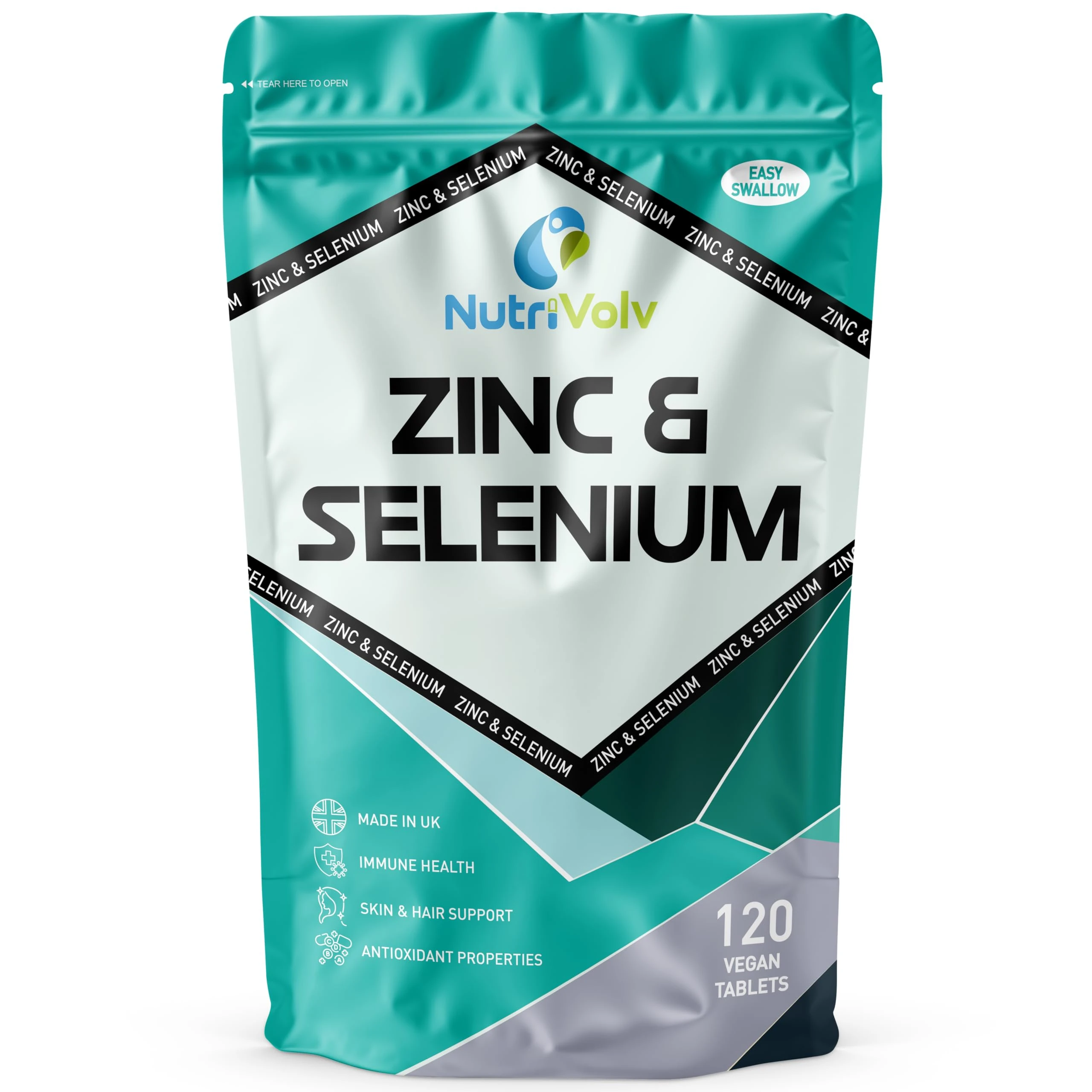 Zinc 15mg & Selenium 200mcg | 120 Tablets | Zinc Picolinate & Selenomethionine (Most Bioavailable Form) | Immune Support | by NutriVolv
