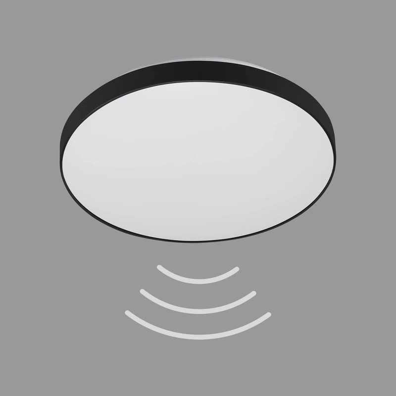TELEFUNKEN LED Ceiling Light with Motion Sensor Daylight Sensor Neutral White Light Colour Continuous Light Function 16 Watt 1500 Lumen White/Black Diameter 29 cm