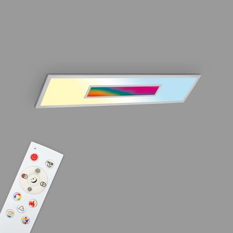 TELEFUNKEN - 319904TF LED Panel RGB Ceiling Light CCT Ceiling Light RGB Centre Light Rainbow Effect Remote Control Dimmable Silver 1000 x 250 x 65 mm