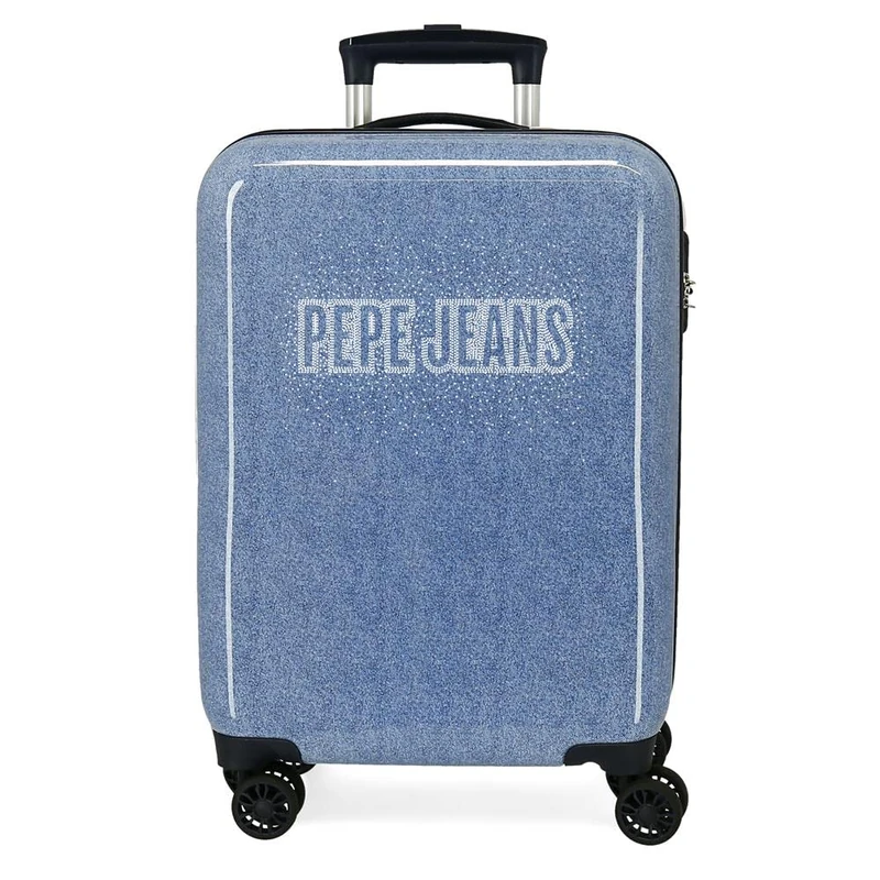 Pepe Jeans Digital Cabin Suitcase Blue 38 x 55 x 20 cm Rigid ABS Side Combination Lock 34 L 2 kg 4 Wheels Double Hand Luggage