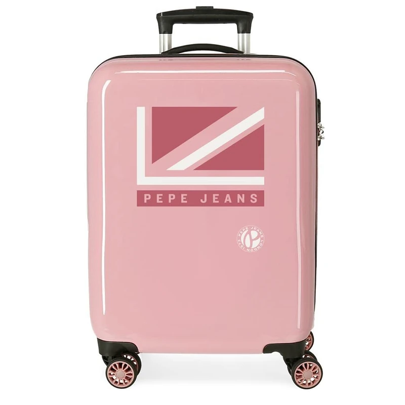 Pepe Jeans Carol Cabin Suitcase Pink 38 x 55 x 20 cm Rigid ABS Side Combination Lock 34 L 2 kg 4 Wheels Double Hand Luggage - Image 1
