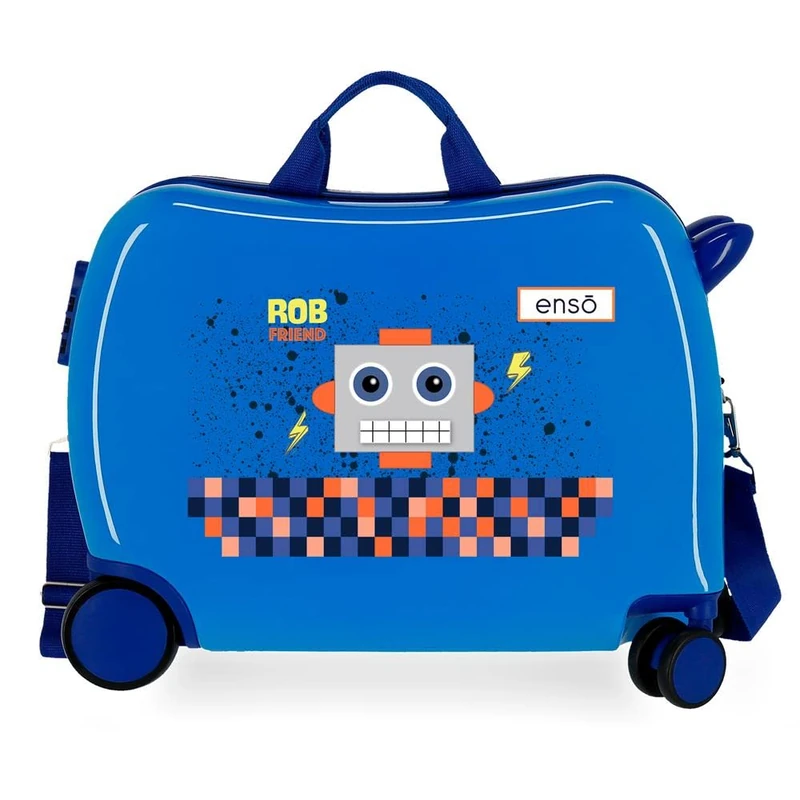 Enso Rob Friend Children's Suitcase Blue 50 x 38 x 20 cm Rigid ABS Side Combination Lock 34L 1.8 kg 4 Wheels Hand Luggage
