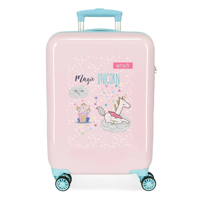 Enso Magic Unicorn Cabin Suitcase Pink 38 x 55 x 20 cm Rigid ABS Side Combination Lock 34 L 2 kg 4 Wheels Double Hand Luggage