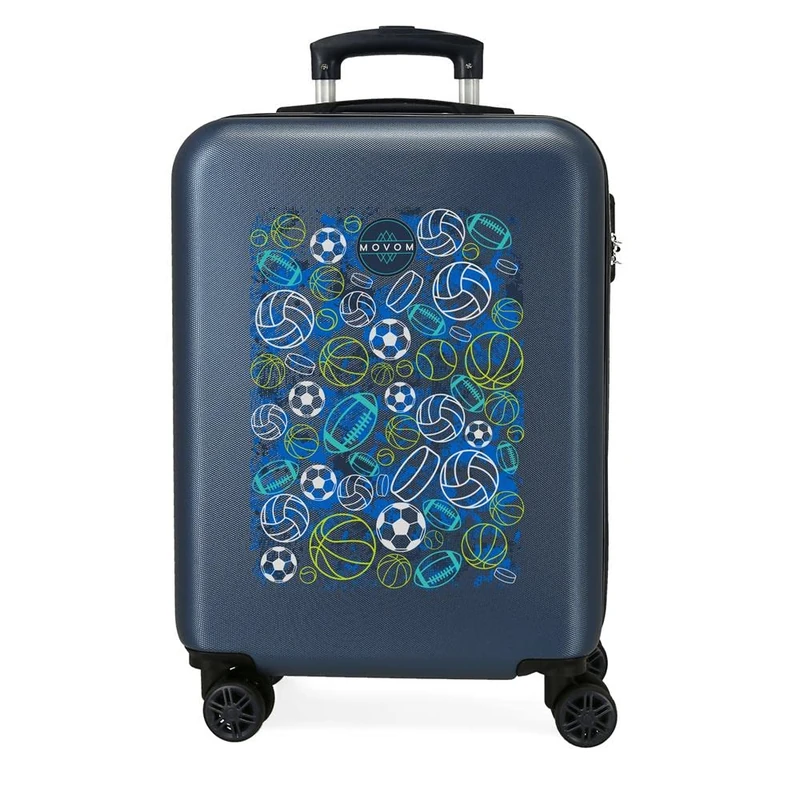 Movom Balls Cabin Suitcase Blue 38 x 55 x 20 cm Rigid ABS Side Combination Lock 35 L 2 kg 4 Wheels Double Hand Luggage