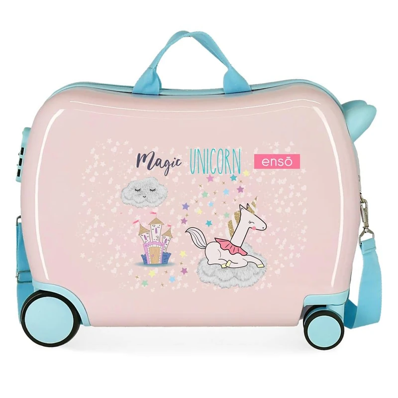 Enso Magic Unicorn Children's Suitcase Pink 50 x 38 x 20 cm Rigid ABS Side Combination Lock 34L 1.8 kg 4 Wheels Hand Luggage