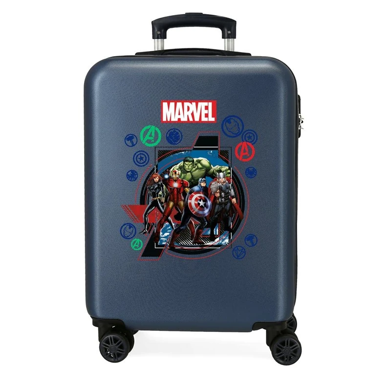 Marvel The Avengers On The Warpath Cabin Suitcase Blue 38 x 55 x 20 cm Rigid ABS Side Combination Lock 35 L 2 kg 4 Wheels Double Hand Luggage