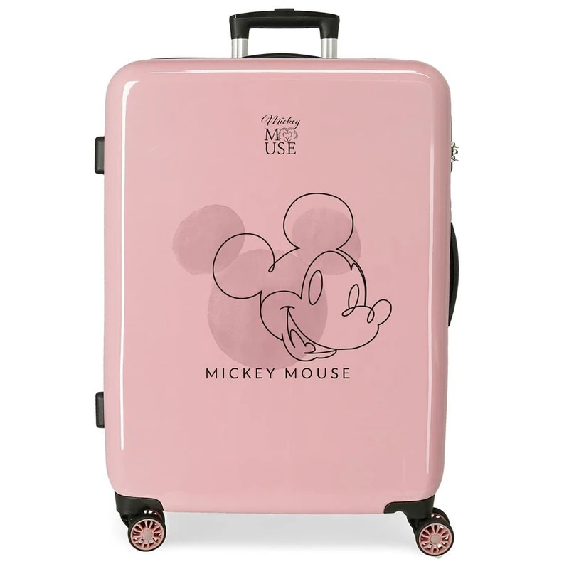 Waterman Exception Scooter à PointDisney Mickey Outline Cabin Trolley Pink 38 x 55 x 20 cm Rigid ABS Side Combination Lock 34 L 2 kg 4 Wheels Double Hand Luggage Fine Attributes Dorés Night & Day Or, pink, Tailla unica, Medium suitcase