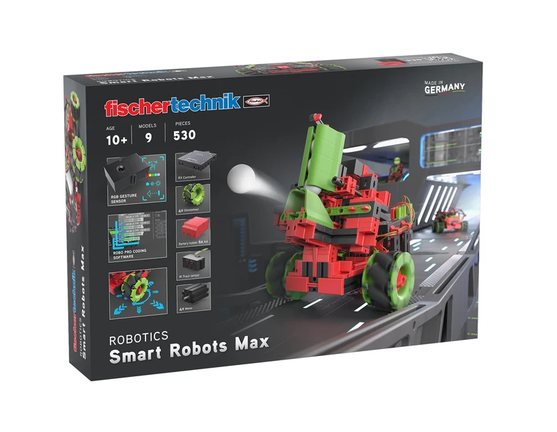 fischertechnik Smart Robots Max 564111 — Programmable Robotics Kit for Kids, STEM Toy with 9 Models, Ages 10+