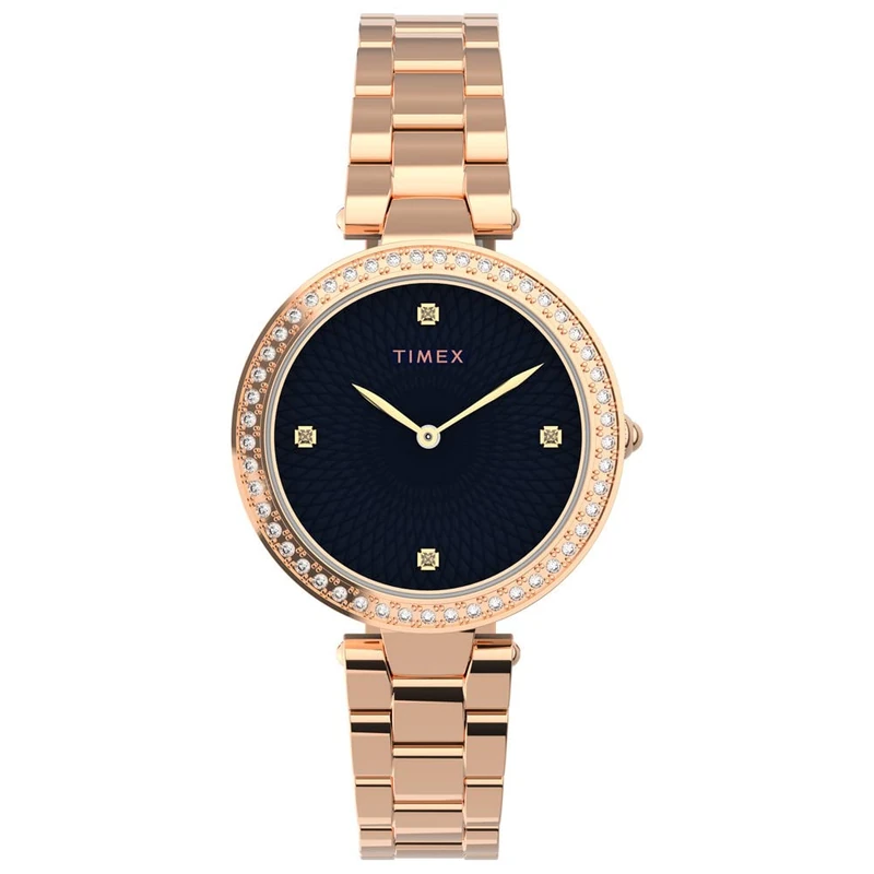 Timex Women's Analogue Watch with a Stainless Steel Bracelet Adorn