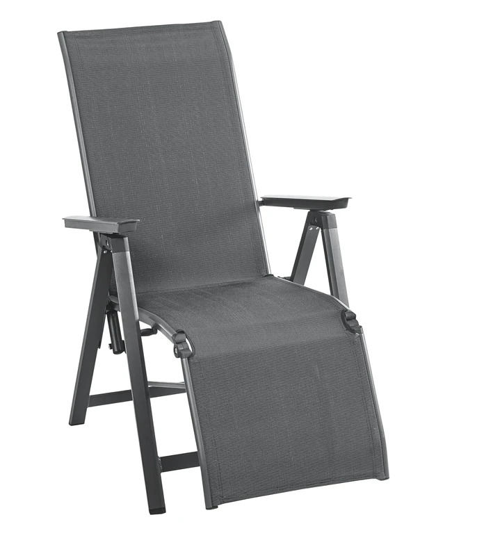 Dehner Cleveland Recliner Chair Approx. 107 x 76 x 60 cm Aluminium Grey - Image 1