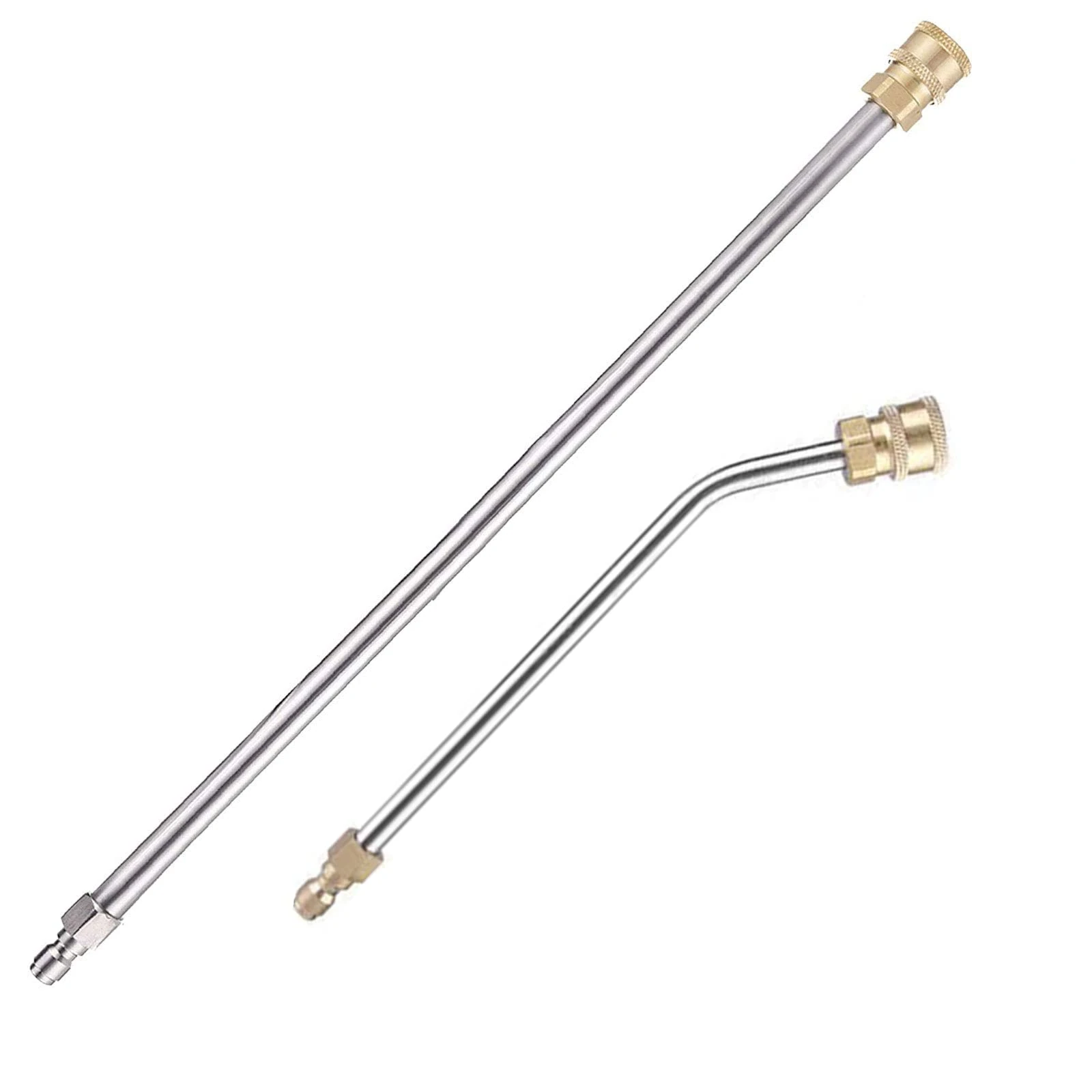 2Pcs Pressure Washer Extension Wand, Extension Lance (15"/38cm ) + 30°Curved Extension Rod (8.7"/22cm), 1/4 Inch Quick Connect, 4000 PSI