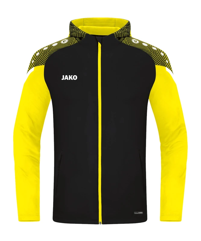 JAKO Performance 6897 Men's Hooded Jacket, Neon Orange/White/Navy, M