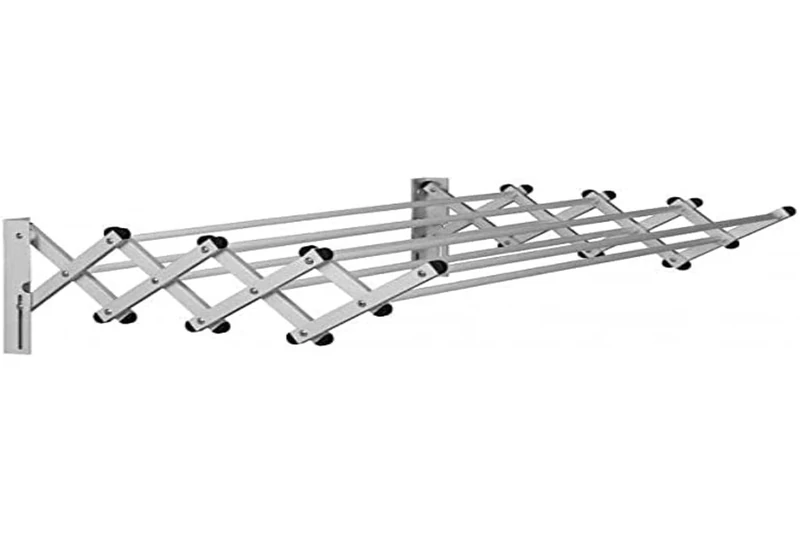 Duett 200 Extendable Clothes Airer for Wall, Aluminium, Gray, 100 cm