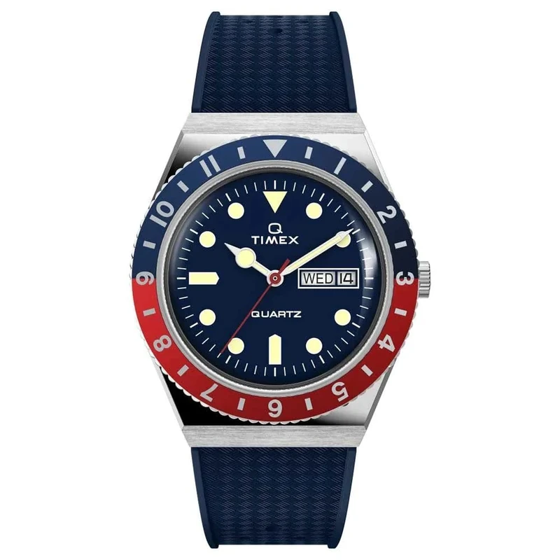 Timex Men's Analogue Watch with a Silicone Strap Q Reissue