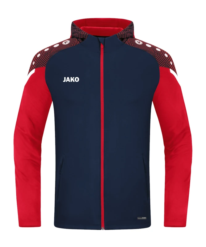 JAKO Performance Hooded Jacket, Navy/red, M