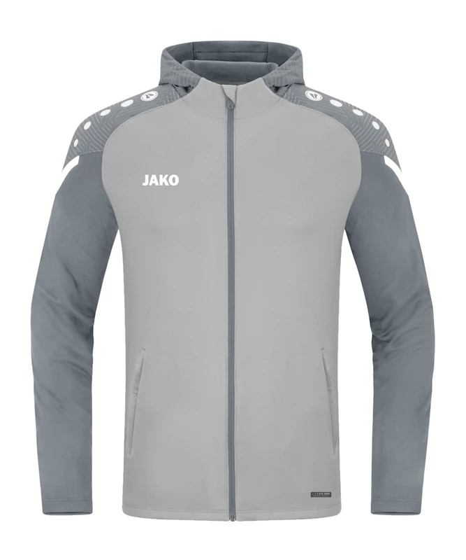 JAKO Performance Men's Hooded Jacket, Soft Grey/Stone Grey, M