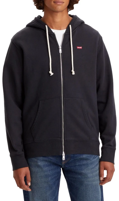Levi's Men's New Original Zip Up Sweatshirt, Caviar, S
