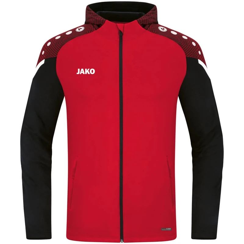JAKO Performance Men's Hooded Jacket Red/Black - Image 1